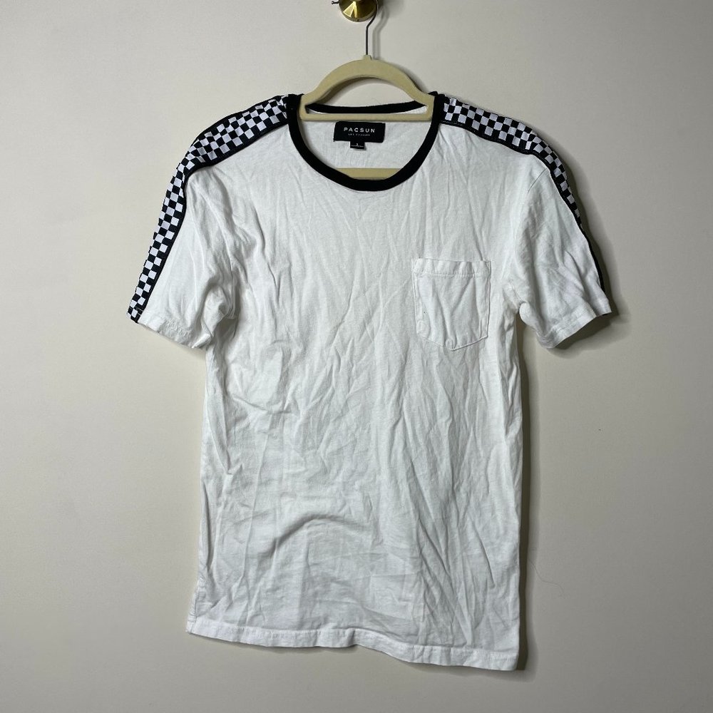 Pacsun White Short Sleeve Design Shirt Small - Picture 1 of 4